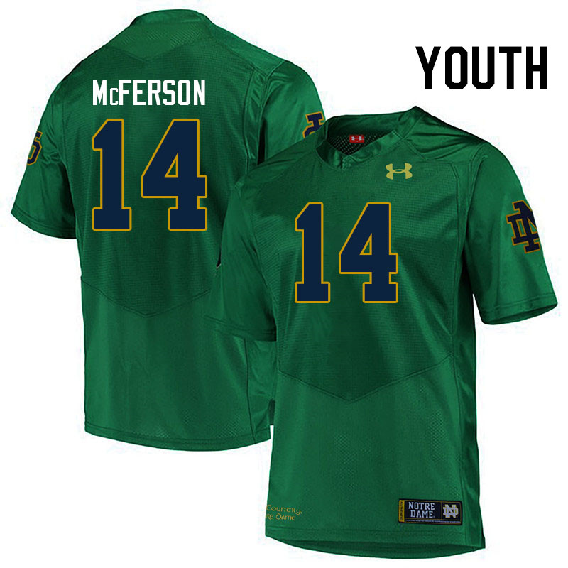 Youth #14 Bryce McFerson Notre Dame Fighting Irish College Football Jerseys Stitched-Green